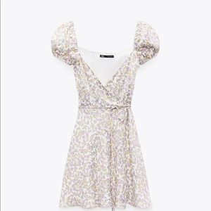 Zara Satin Effect Print Dress